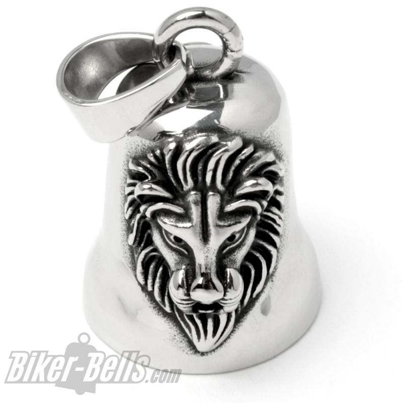 Lion Biker Bell made of Stainless Steel Motorcyclist Lucky Charm with Lion Gift idea