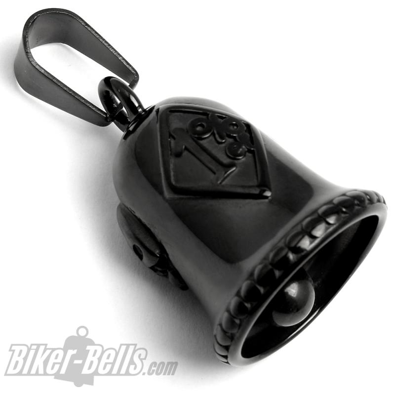 Schwarze 1%er Biker-Bell aus Edelstahl Onepercenter Outlaw Ride Bell Motorrad-Club Schwarze 1%er Biker-Bell aus Edelstahl Onepercenter Outlaw Ride Bell Motorrad-Club