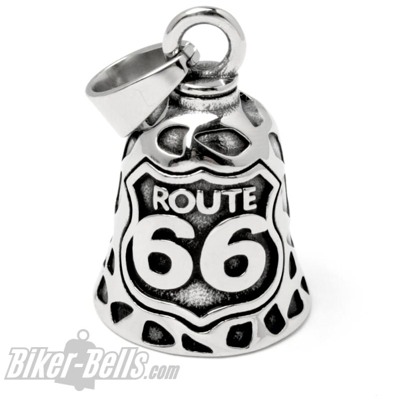 Route 66 Biker-Bell aus massivem Edelstahl schicke Motorrad-Glocke Biker Geschenk Route 66 Biker-Bell aus massivem Edelstahl schicke Motorrad-Glocke Biker Geschenk