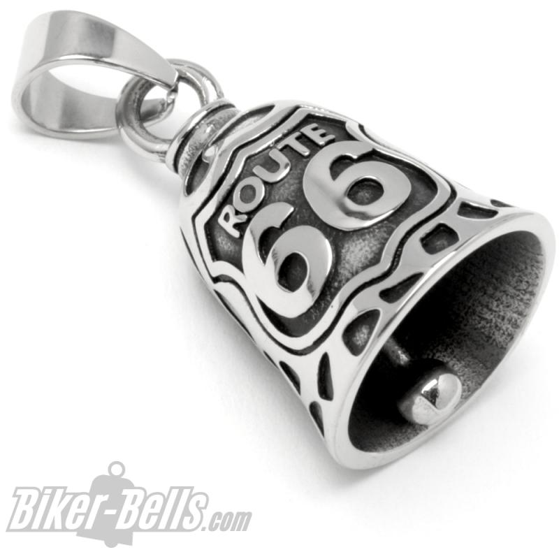 Route 66 Biker-Bell aus massivem Edelstahl schicke Motorrad-Glocke Biker Geschenk Route 66 Biker-Bell aus massivem Edelstahl schicke Motorrad-Glocke Biker Geschenk