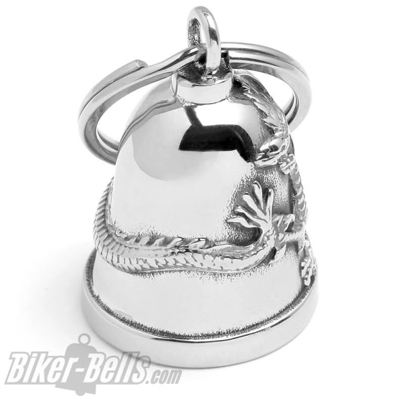 Glücksbringer Drache Biker-Bell aus poliertem Edelstahl Motorradfahrer Geschenk