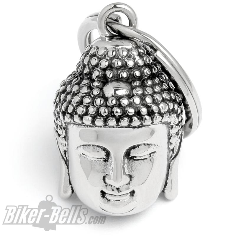 3D Buddha Glocke der Erleuchtung und Meditation Glücksbringer aus Edelstahl