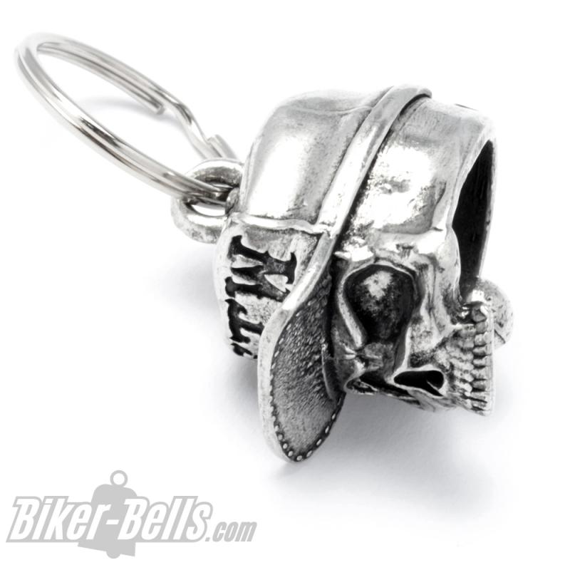 3D Totenkopf mit FTW Cappy Biker-Bell Forever Two Wheels Motorrad Glücksbringer 3D Totenkopf mit FTW Cappy Biker-Bell Forever Two Wheels Motorrad Glücksbringer