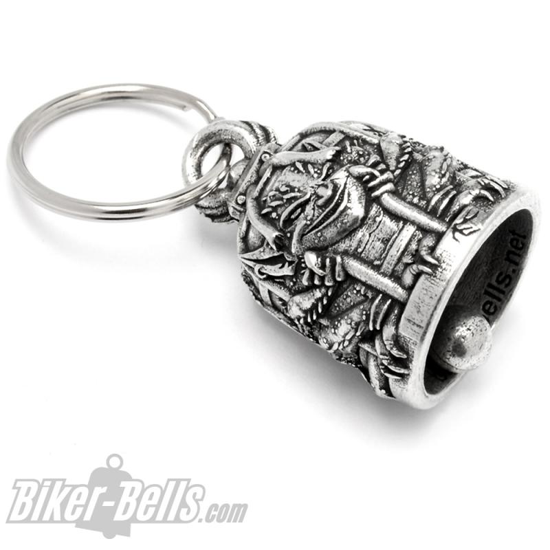 Biker-Bell mit Gremlin im Käfig eingesperrt Motorradfahrer Glücksbringer Glocke Biker-Bell mit Gremlin im Käfig eingesperrt Motorradfahrer Glücksbringer Glocke