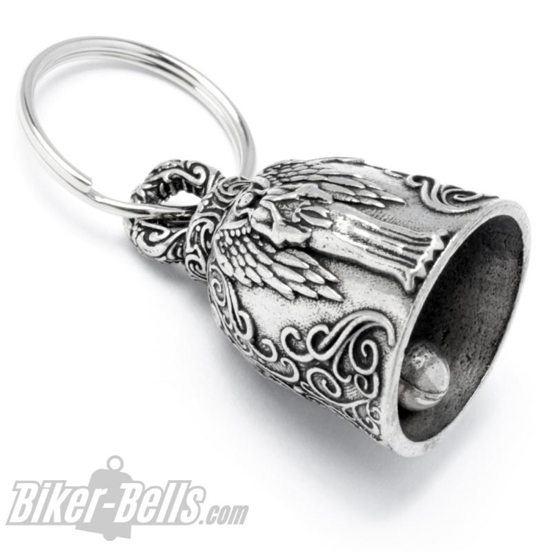 Verzierte Biker-Bell mit Schutzengel Motorradfahrer Glücksbringer Biker Geschenk Verzierte Biker-Bell mit Schutzengel Motorradfahrer Glücksbringer Biker Geschenk