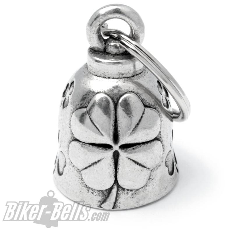 Vierblättriges Kleeblatt Motorradfahrer Glücksbringer Glücksglocke Biker-Bell Vierblättriges Kleeblatt Motorradfahrer Glücksbringer Glücksglocke Biker-Bell
