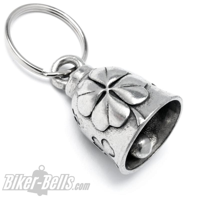 Vierblättriges Kleeblatt Motorradfahrer Glücksbringer Glücksglocke Biker-Bell Vierblättriges Kleeblatt Motorradfahrer Glücksbringer Glücksglocke Biker-Bell