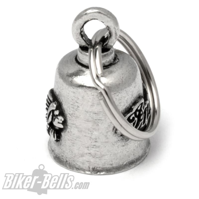 Indian Motorcycle Biker-Bell mit Indianerkopf Motorrad-Glocke Glücksbringer Bell Indian Motorcycle Biker-Bell mit Indianerkopf Motorrad-Glocke Glücksbringer Bell