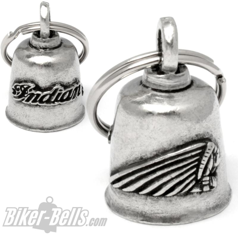 Indian Motorcycle Biker-Bell mit Indianerkopf Motorrad-Glocke Glücksbringer Bell Indian Motorcycle Biker-Bell mit Indianerkopf Motorrad-Glocke Glücksbringer Bell