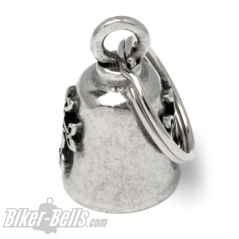 Verziertes keltisches Kreuz Biker-Bell Motorradglöckchen Glücksbringer Gremlin Bell Verziertes keltisches Kreuz Biker-Bell Motorradglöckchen Glücksbringer Gremlin Bell
