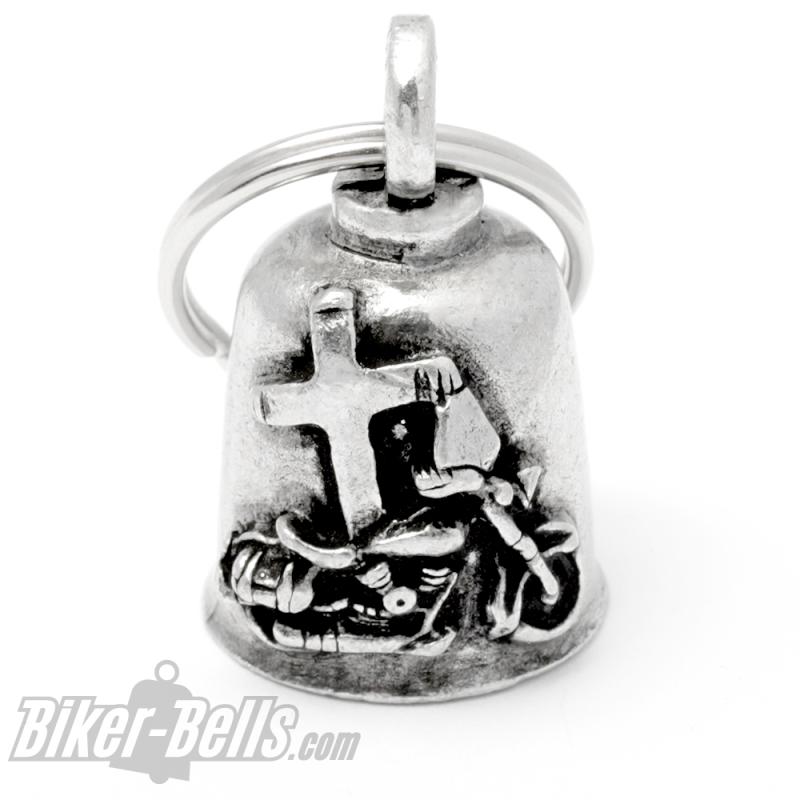 "Jesus Rides With Me" Gremlin Bell Motorrad mit Kreuz Biker-Bell Glücksglöckchen "Jesus Rides With Me" Gremlin Bell Motorrad mit Kreuz Biker-Bell Glücksglöckchen