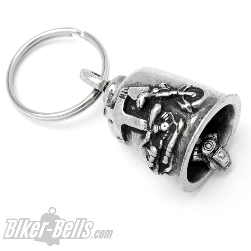 "Jesus Rides With Me" Gremlin Bell Motorrad mit Kreuz Biker-Bell Glücksglöckchen "Jesus Rides With Me" Gremlin Bell Motorrad mit Kreuz Biker-Bell Glücksglöckchen