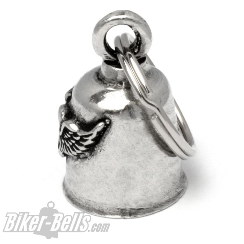 Rad mit Flügel Biker-Bell Glücksglocke Motorrad-Glocke Winged Wheel Gremlin Bell