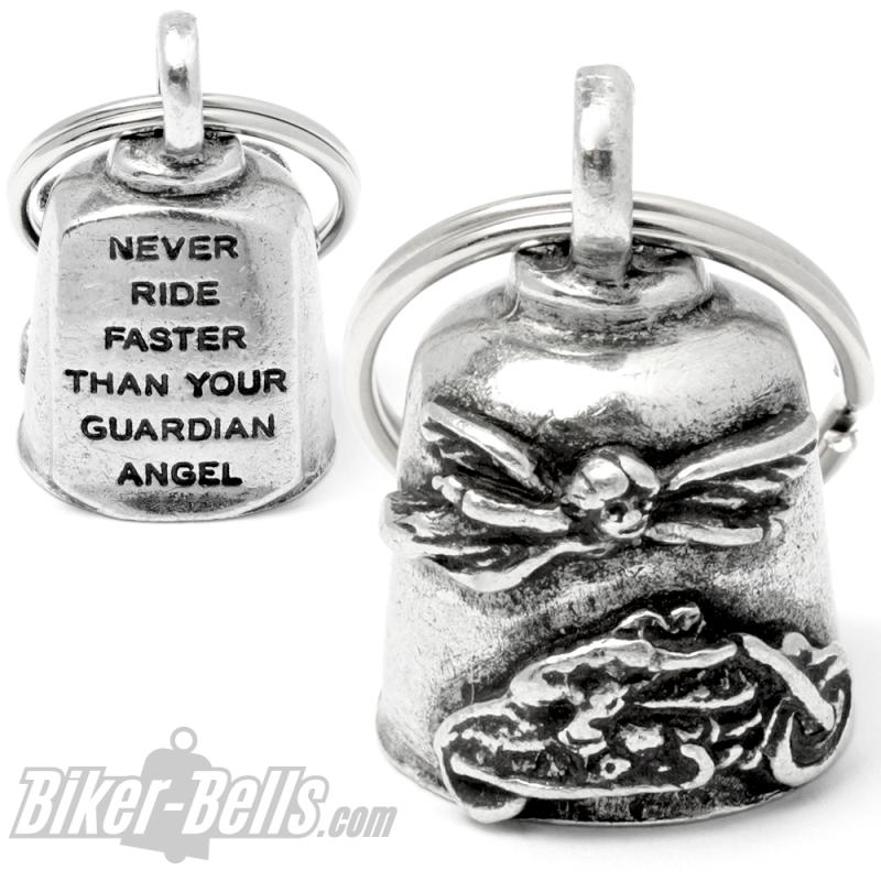 "Never Ride Faster Than Your Guardian Angel" Guardian Angel Gremlin Bell Gift