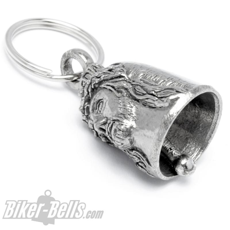 Guardian Bell Jesus mit Dornenkrone und Kreuz Motorradfahrer Schutzengel Glocke Guardian Bell Jesus mit Dornenkrone und Kreuz Motorradfahrer Schutzengel Glocke