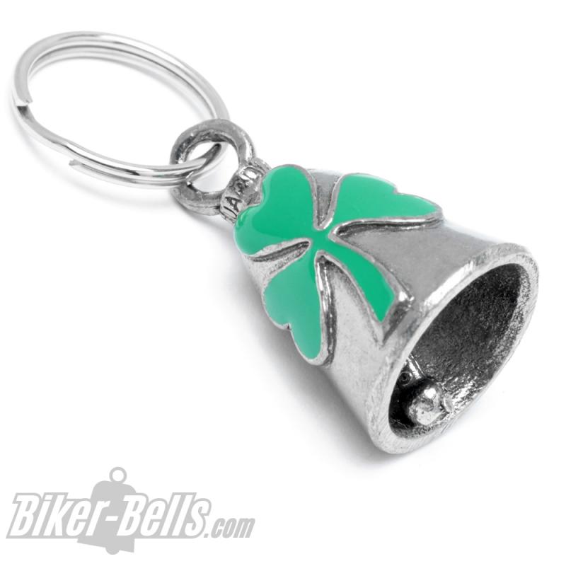 Guardian Bell mit grünem Kleeblatt Glücksbringer Motorrad-Glocke Biker Geschenk