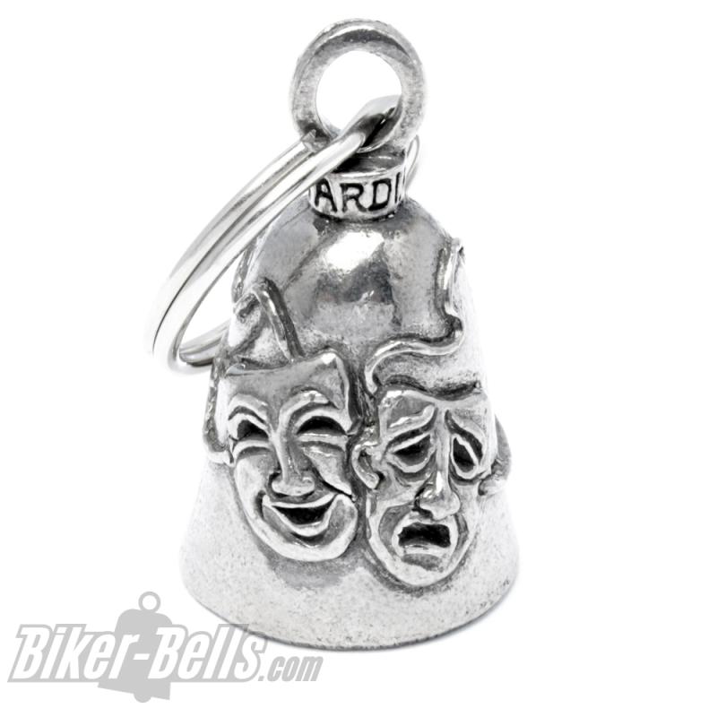 Lachernde und weinende Masken Guardian Bell Tragödie Komödie Biker Glücksglocke Lachernde und weinende Masken Guardian Bell Tragödie Komödie Biker Glücksglocke