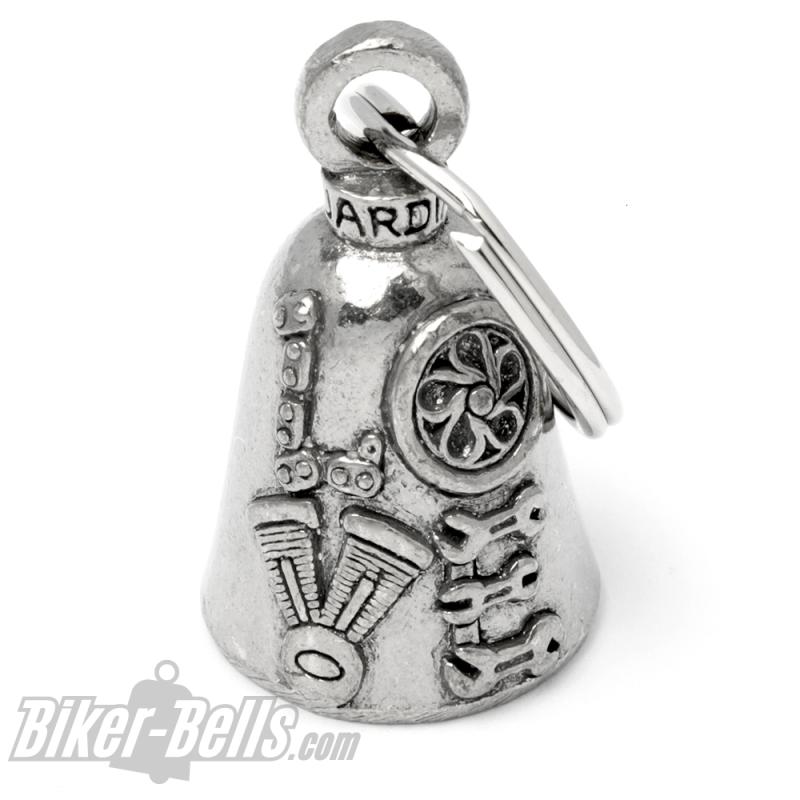 Motorcycle Love Guardian Bell Bikers LOVE made of Engine Wrenches Wheel and Bike Chain