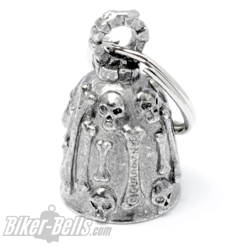 Totenkopf Guardian Bell mit aufgereihten Knochen Woodoo Skulls Schutz-Glöckchen Totenkopf Guardian Bell mit aufgereihten Knochen Woodoo Skulls Schutz-Glöckchen