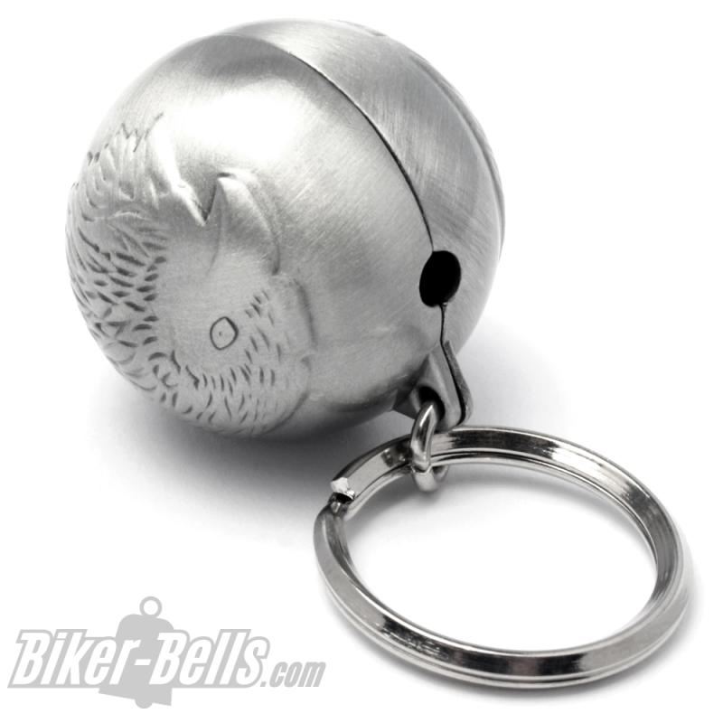 Ryder Ball With Eagle Head Freedom Motorcyclist Lucky Charm Ball Bell