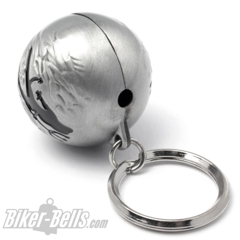 Hot Devil Woman With Flames And Hell Fork Ryder Ball Biker Lucky Charm Bell