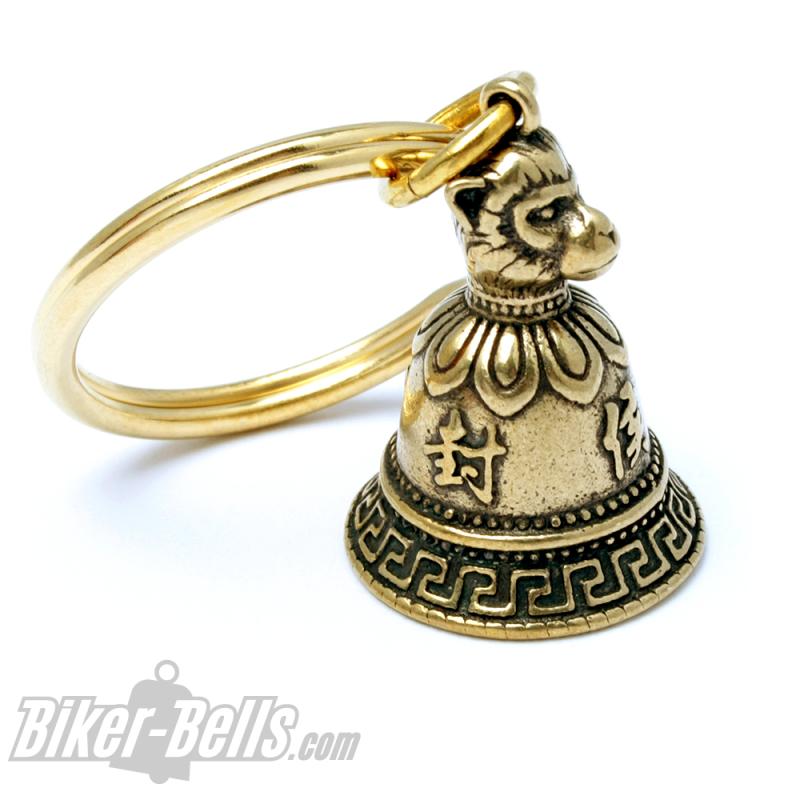 Kleine Glocke mit chinesischem Sternzeichen Affe tibetisches Glücksglöckchen Kleine Glocke mit chinesischem Sternzeichen Affe tibetisches Glücksglöckchen