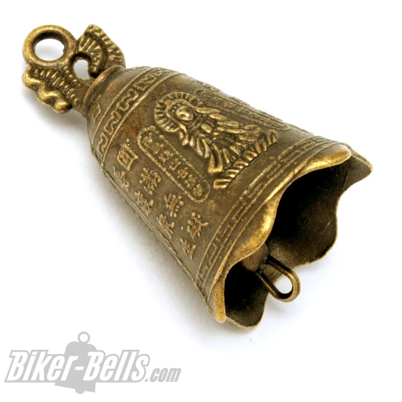 Tibetanisches Glücksglöckchen Tibet Bell mit Buddha Glocke aus Messinglegierung Tibetanisches Glücksglöckchen Tibet Bell mit Buddha Glocke aus Messinglegierung