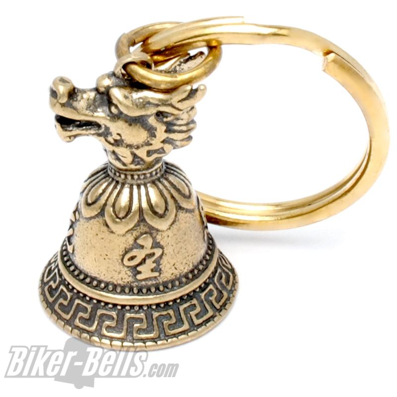 Tibet Bell mit Drache Glücksbringer Glöckchen aus Messing chinesisches Sternzeichen Tibet Bell mit Drache Glücksbringer Glöckchen aus Messing chinesisches Sternzeichen