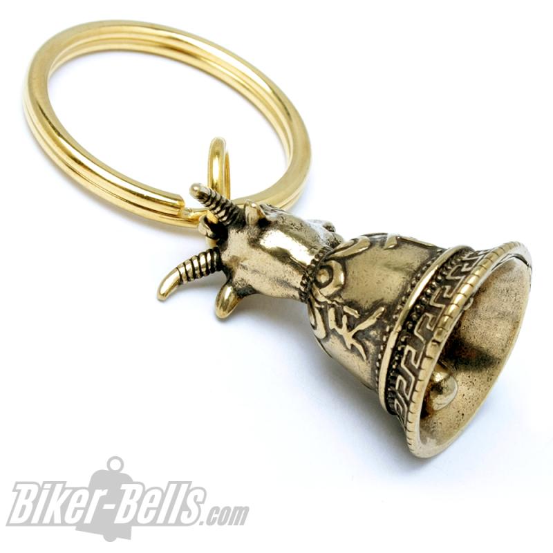 Mini Glocke mit chinesischem Sternzeichen Ziege Glücksbringer Messing Tibet Bell Mini Glocke mit chinesischem Sternzeichen Ziege Glücksbringer Messing Tibet Bell