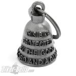 "This Bike Protected By The Good Lord And A Gun" Biker-Bell Glücksbringer Geschenk