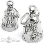 Motorradtour Guardian Bell Adventure Rider Glücksbringer Eat Sleep Ride Repeat