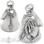 Guardian Bell betende Hände und Rosenkranz Motorrad Glocke Glücksbringer Geschenk