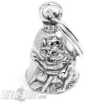 Oldschool Biker Cat on Motorcycle Original Guardian Bell Lucky Charm Gift Idea