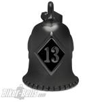 Black Lucky 13 Biker-Bell Stainless Steel Good Luck Charm Motorcycle Bell Thirteen