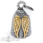 Engelsflügel Biker-Bell gold & silber aus Edelstahl Flügel Glücksbringer Geschenk