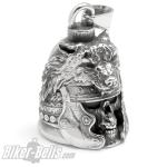 Römischer Centurio Skull mit Wolf Biker-Bell aus Edelstahl Motorrad Glücksbringer