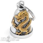 Goldener Drache Biker-Bell aus Edelstahl Motorradfahrer Glücksbringer Geschenk