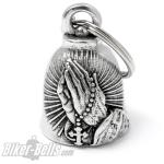 Bravo Bell mit betenden Händen und Rosenkranz Motorrad Glocke Glücksbringer Geschenk