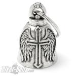 Biker-Bell mit geflügeltem Kreuz Motorrad Glücksbringer Glocke Geschenk Bravo Bell